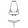 Womens Sheer Micro Bikini Set Halter Bra Top-G string Thong Swimsuit