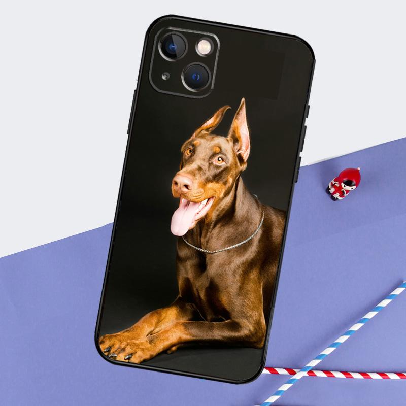 Doberman Pinscher Dog Phone Case For iPhone 16 15 Pro Max 12 13 Mini 11 14 Pro Max XR 16 15 Plus 16e Cover Coque