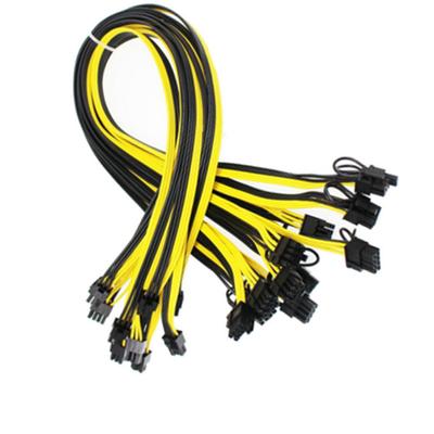 10Pcs/Lot 60cm 6Pin To 8 Pin (6+2Pin) PCIE PCI-Express Power Cable 18AWG Mining