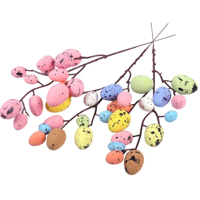 Easter Egg Tree Branch Colorful Foam Fake Artificial Flower DIY Easter Decoration Wedding Festival Party Home Accessories Supply