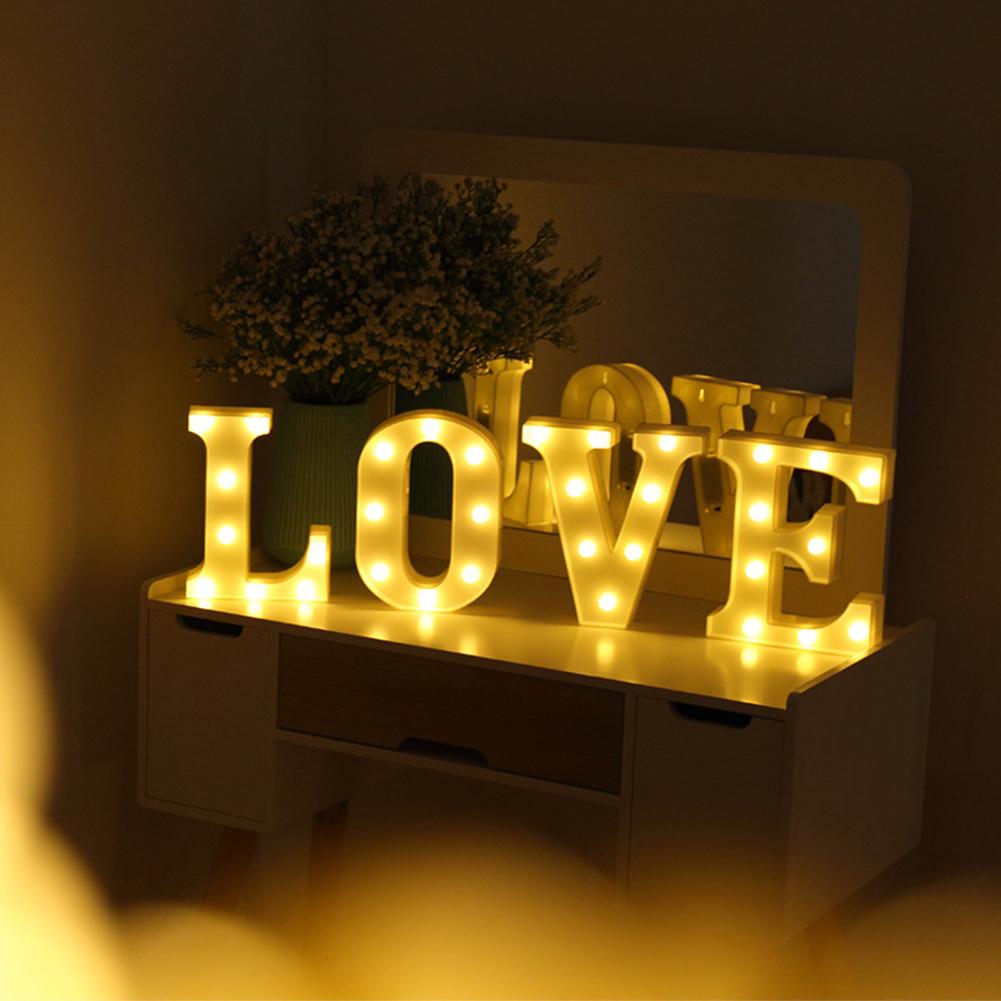 

22cm 3d Led Love Letter Light Wall Hanging Lamp Night Light For Outdoor Indoor Wedding Party Decor Warm white battery