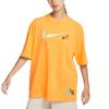 Nike Sportswear Swoosh Cartoon Print Vintage Loose Cotton Casual Crew Neck Short Sleeve Drop Shoulder T-Shirt Women T-Shirt Sundial-Yellow FN3711-717