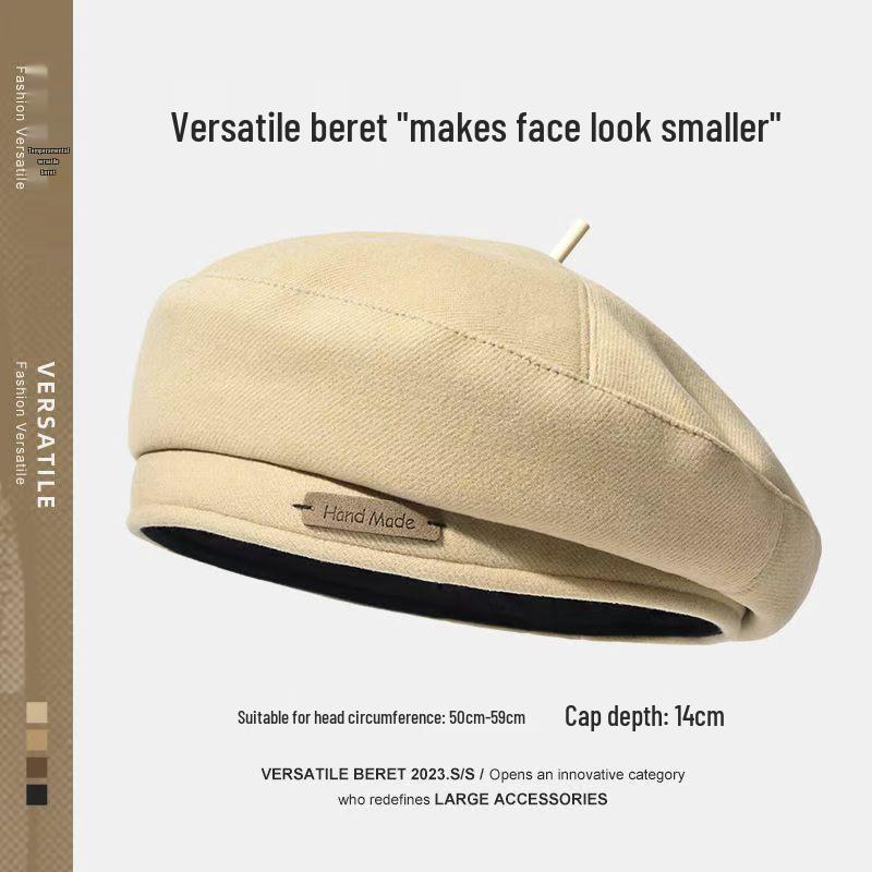 Korean Style Versatile Black Artist Beret: Spring & Autumn Edition