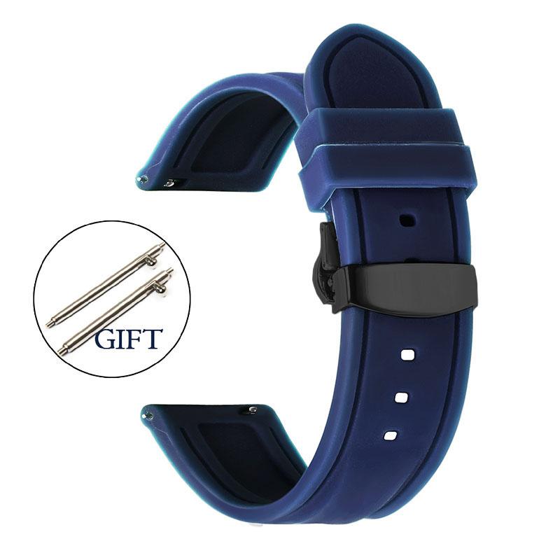 Quick Release Rubber Watch Band 18mm 20mm 22mm 24mm Bracelet for Seiko Silicone Men Women Sport Waterproof with Butterfly Buckle