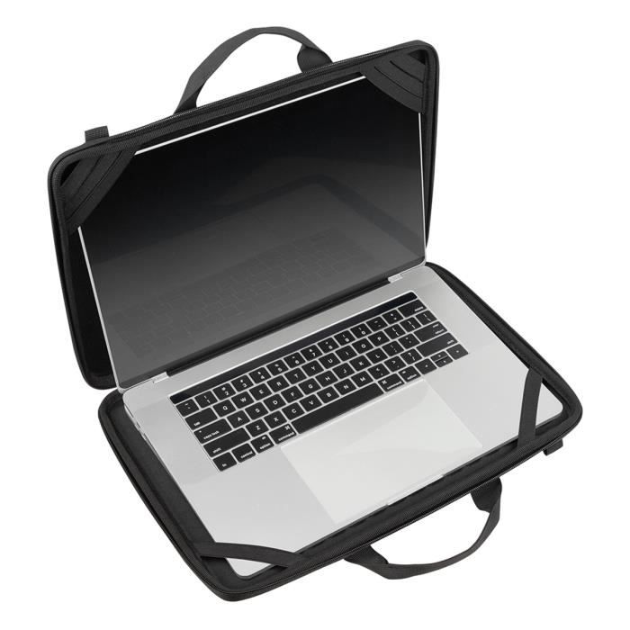 Housse pour pc - rivacase - 15.6 pouces - hydrofuge - bandoulière réglable - noir