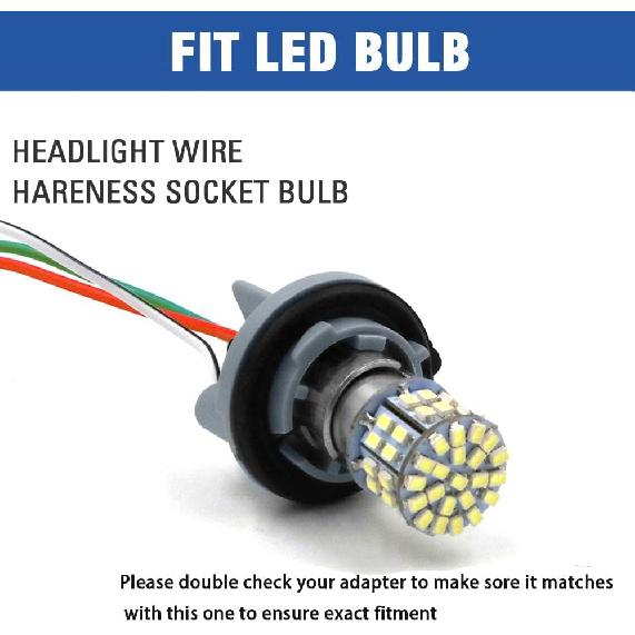 YSY 2PCS BAY15D 1157 2057 2357 7528 Metal Socket/Connector/Base w/Pigtail Wiring Harness Compatible with Turn Signal, Brake/Tail Lights or LED Bulbs