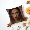 SScarlett Johansson Cushion Cover Washable Linen Pillowcase Soft  for Daily Sofa Bed Home Room Decor