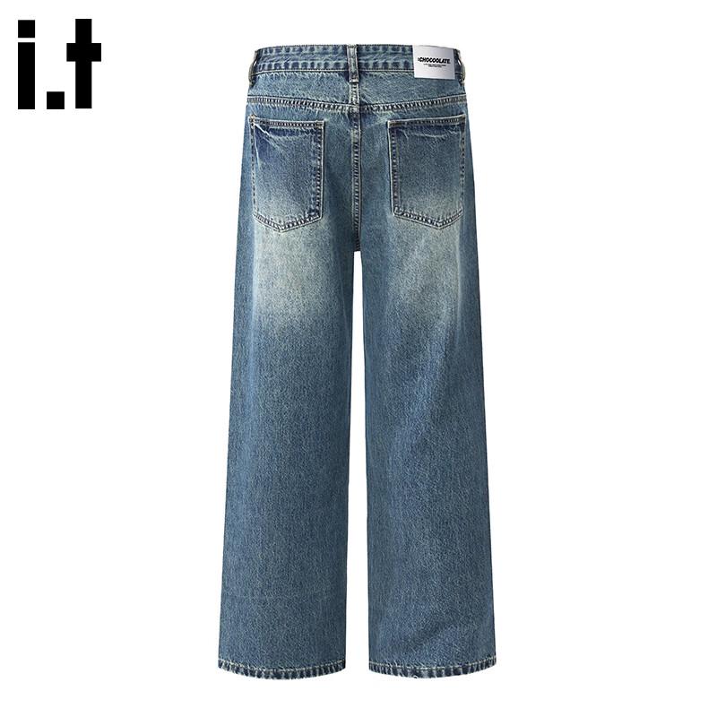 CHOCOOLATEit Men's American Curved Blade Loose Fit Jeans