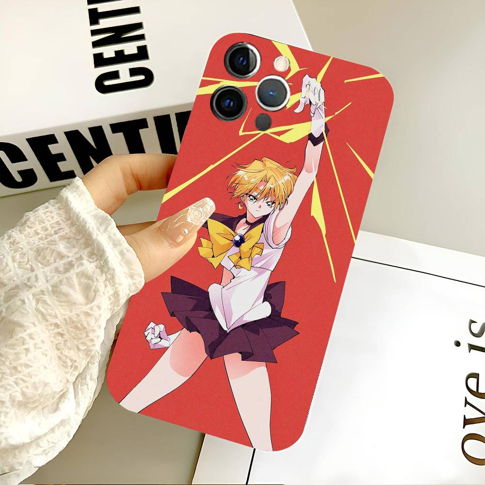 Cool Sailor U-Uranus Anime Sailor M-moon Phone Case Silicone Soft For IPhone 17 Air 16 15 14 13 12 11 Plus Pro Max Plus