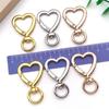 Alloy Material Heart Spring Gate Rings Heart Shape Rotation Design Openable Keychain Openable Feature Snap Closure