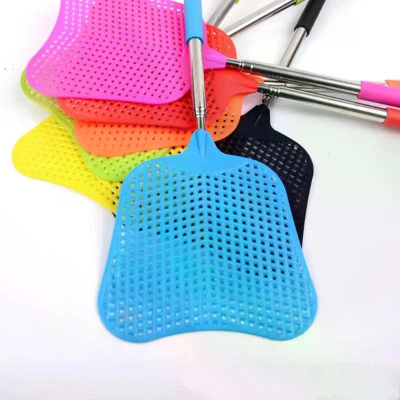 1pc Telescopic Fly Swatters Durable Plastic Heavy Duty Flyswatter With Stainless Mosquito Repellent Tool Home Accessories Tools