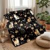 Cat Stars Paw Pattern Blanket Personalized Name Flannel Blanket Soft Cozy Plush Throw for Sofa Bed Lightweight Home Decor