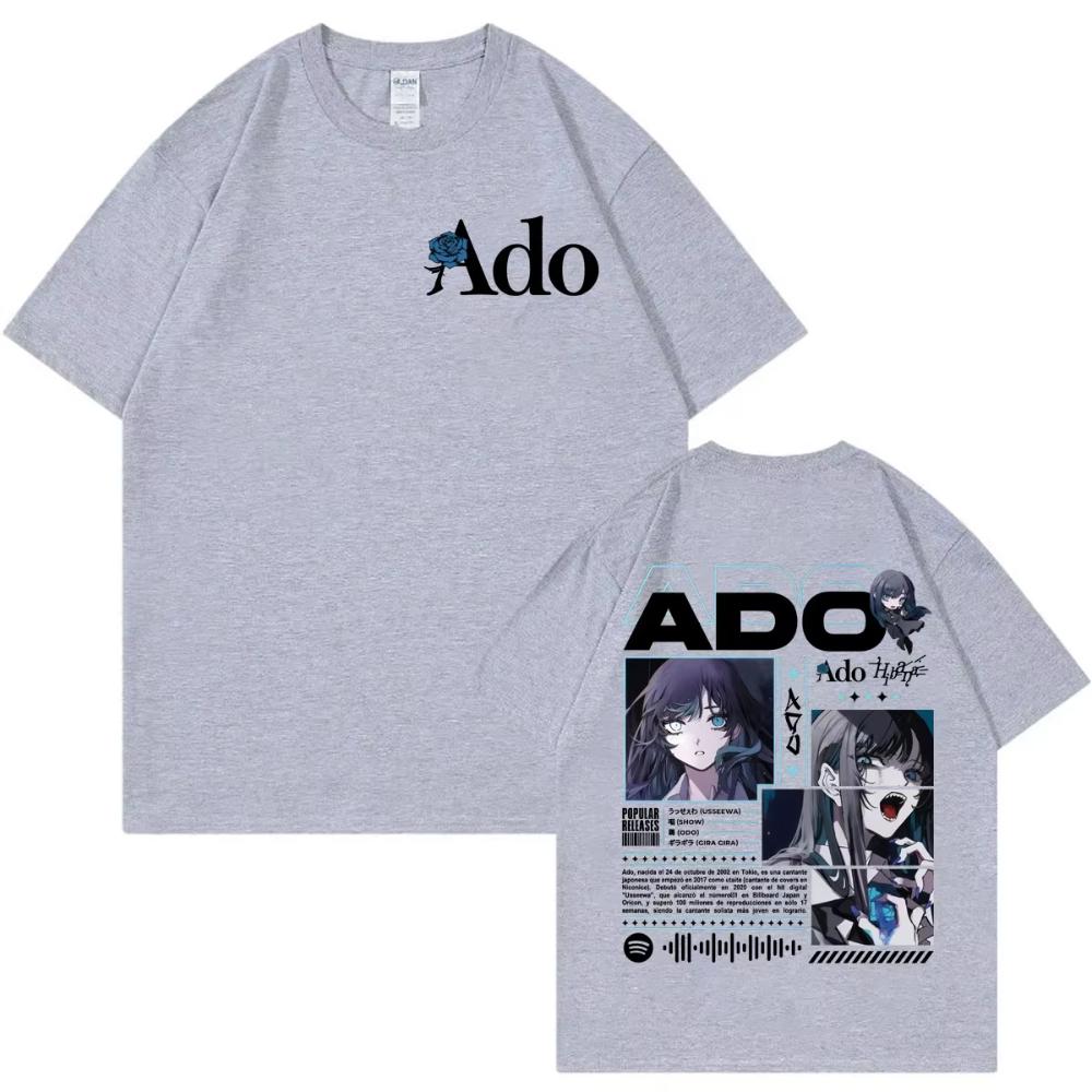 Singer Ado Hibana World Tour Graphic T Shirts Fashion Vintage Short Sleeve T-shirts Men Women's Casual Loose Cotton T-shirt