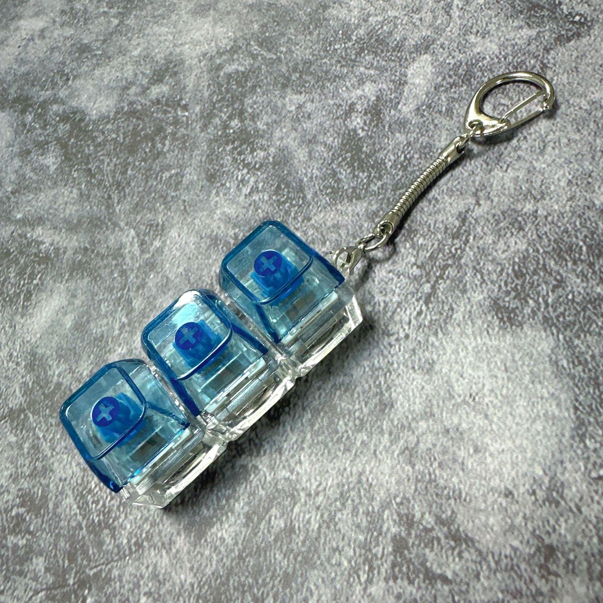 

Decompression 3-key PC fully transparent decompression button mechanical keyboard flash pinch decompression button keychain no light