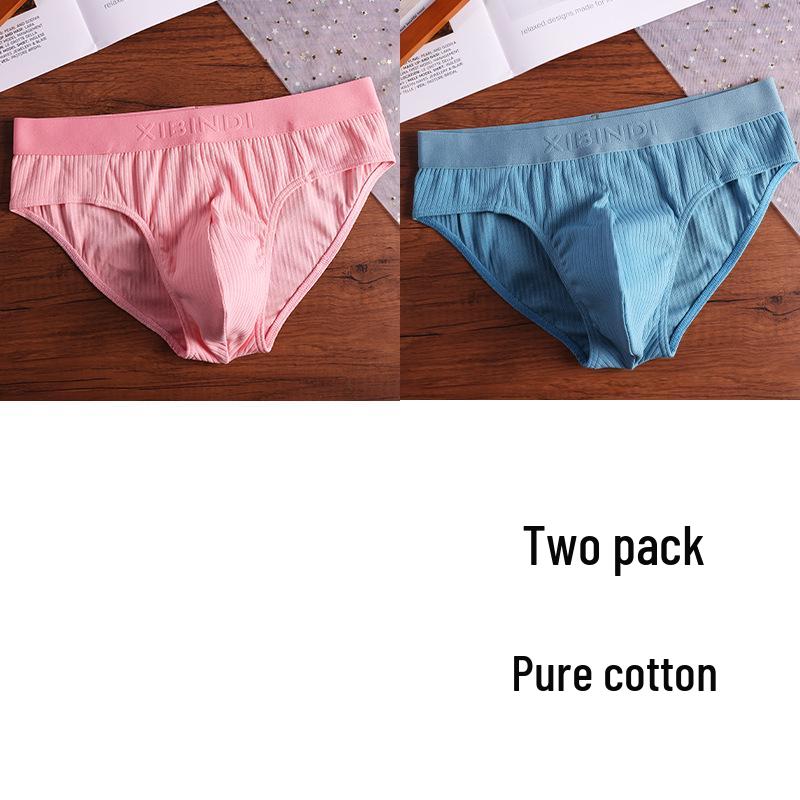 Men's Breathable Low-Waist Triangle Briefs with U-Pouch - Plus Size Available.