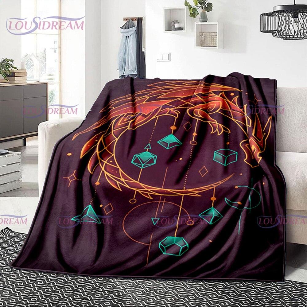 Buntes Geometrie-Muster, Klimaanlage, Flanelldecke, Bürozimmer, warm und bequem, Sofa, D20, Würfel-bedruckte Decke, Geschenk