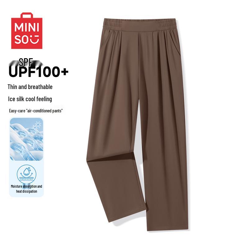 

MINISO Men s Ice Silk Breathable Casual Straight-Leg Trousers 2XL