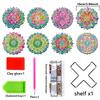 8-piece Colorful Mandala Flower DIY Diamond Painting Coaster Set, 5D Full Diamond Round Diamond Art Coaster Set, Handmade Crafts, Home Decor Gifts