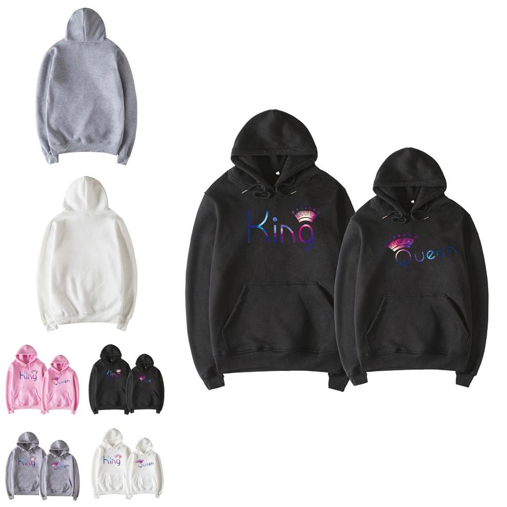 Premium Quality King Queen Matching Couple Hoodies Stylish His And Her Sweatshirts