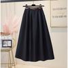 Women's Pleated A- Line Midi Skirt Women's Summer   High Waist Slimming Drapey Half-length Umbrella Skirt