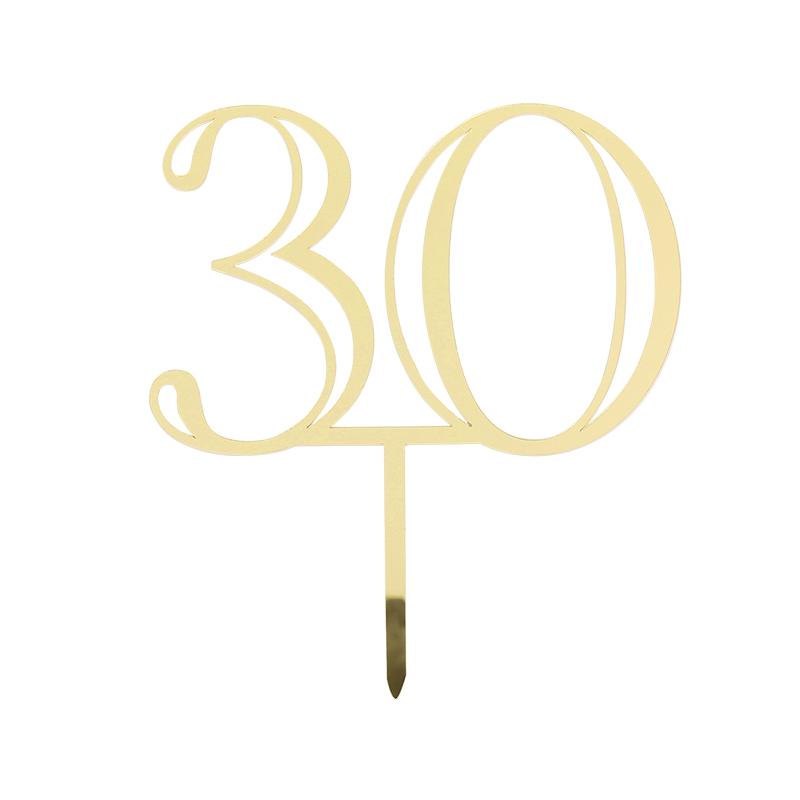 18 20 30 50th Acrylic Number Cake Topper For Adult Kid Happy Birthday Party Cake Decoration Wedding Anniversary Gold Cake Topper
