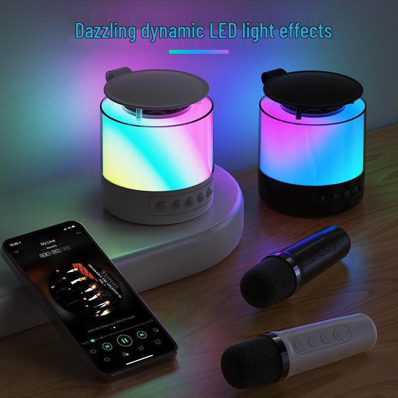 New K19 Wireless Bluetooth Speaker Microphone: Portable, Outdoor/Indoor Karaoke with Lights