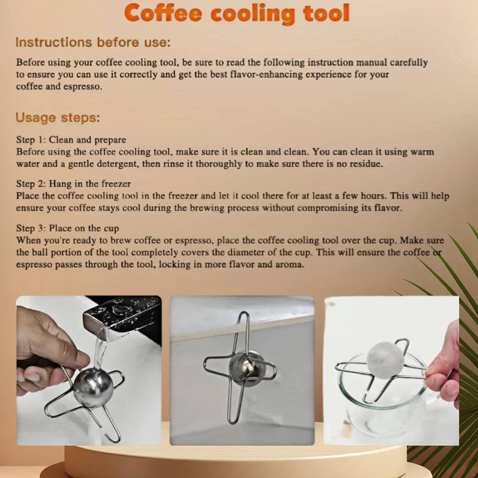 Stainless Steel Coffee Ice Cubes - Aroma-Keeping Slow Melt for Espresso & Cold Brew, Reusable Freezing Cubes for Home/Cafe