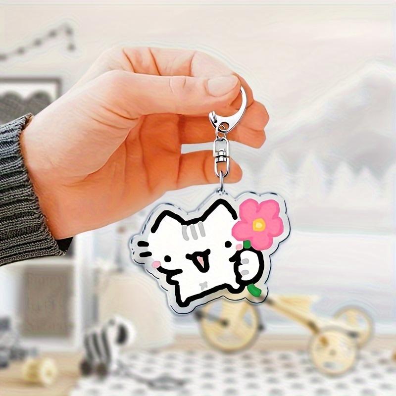 Various Cute Cartoon Cat Acrylic Keychains, Perfect As Gifts for Friends Or As Couple Charms.