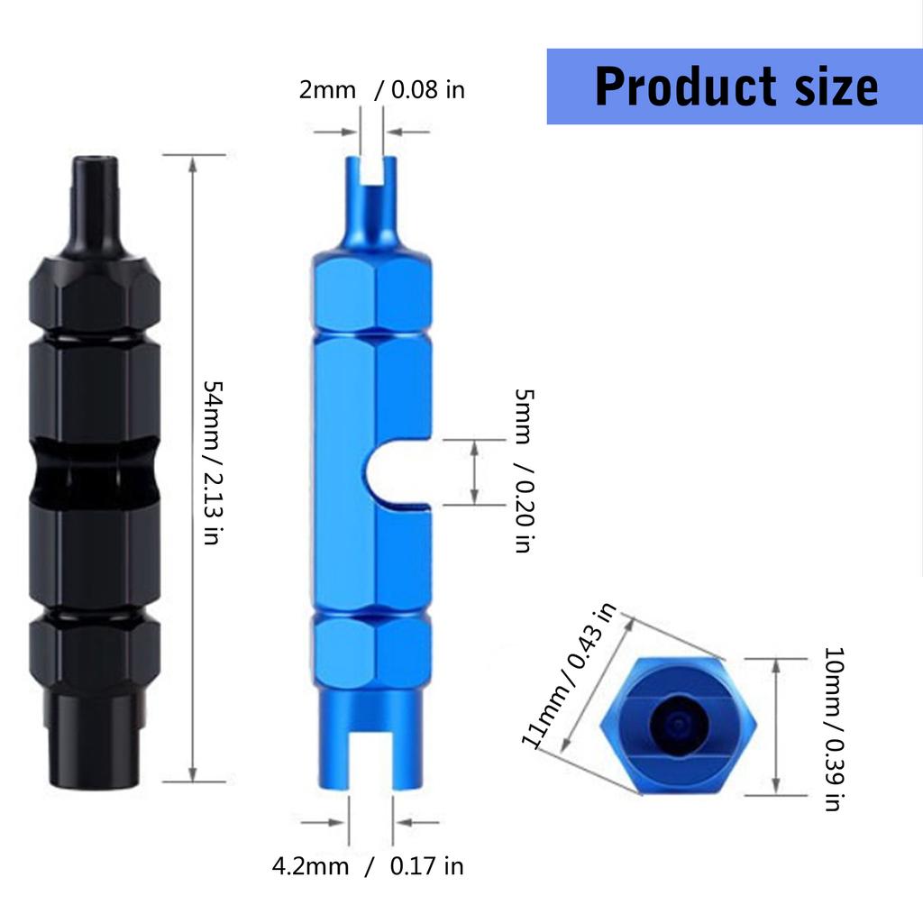 Fahrradventilschlüssel zum einfachen Aus- und Einbau von Reifenventilen Leichtes Reparaturwerkzeug aus Aluminiumlegierung