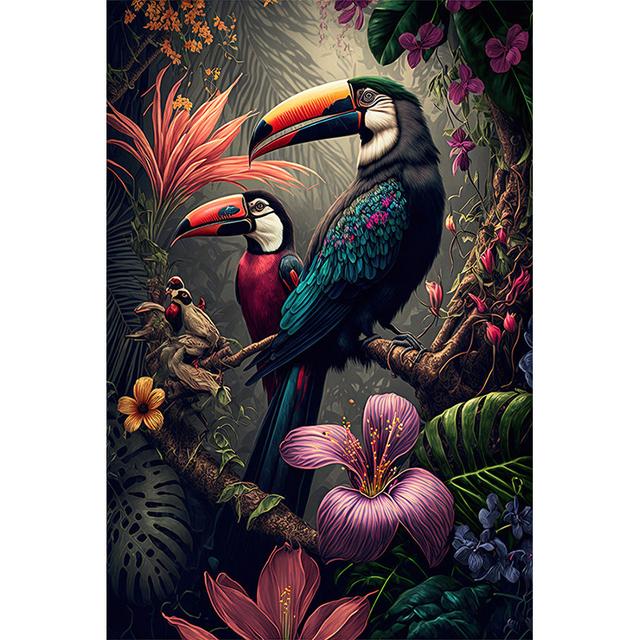 

DIY 5D Алмазная картина Ретро Цветок Птица Зимородок Сова Рай Новый 2023 Мозаика Искусство Алмазная вышивка Наборы для вышивки крестом Кристалл Домашний декор U75 round 40x30cm