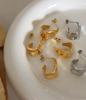 European Irregular C-shaped Geometric Gold-plated Titanium Steel Stud Earrings