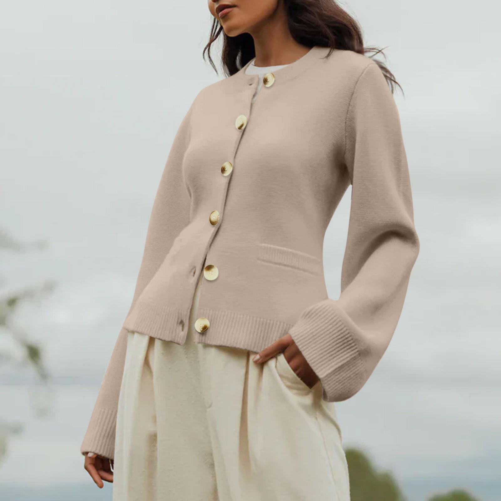 

Женский кардиган Kate, свитера, повседневный, с длинным рукавом, с открытой передней частью, на пуговицах, МОДНЫЙ КАРДИГАН С ШИРОКИМ РУКАВОМ XL хаки