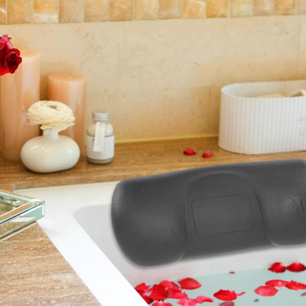 Bath Pillow PU Bathtub Pillow Neck Support Anti Slip Suction Cups Bath Cushion for Bathroom Spa