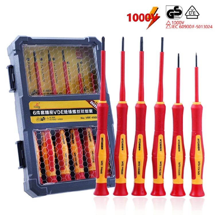 Precision Screwdriver Set 1000V 6 Pieces Screwdrivers Insulating Screwdriver Kit