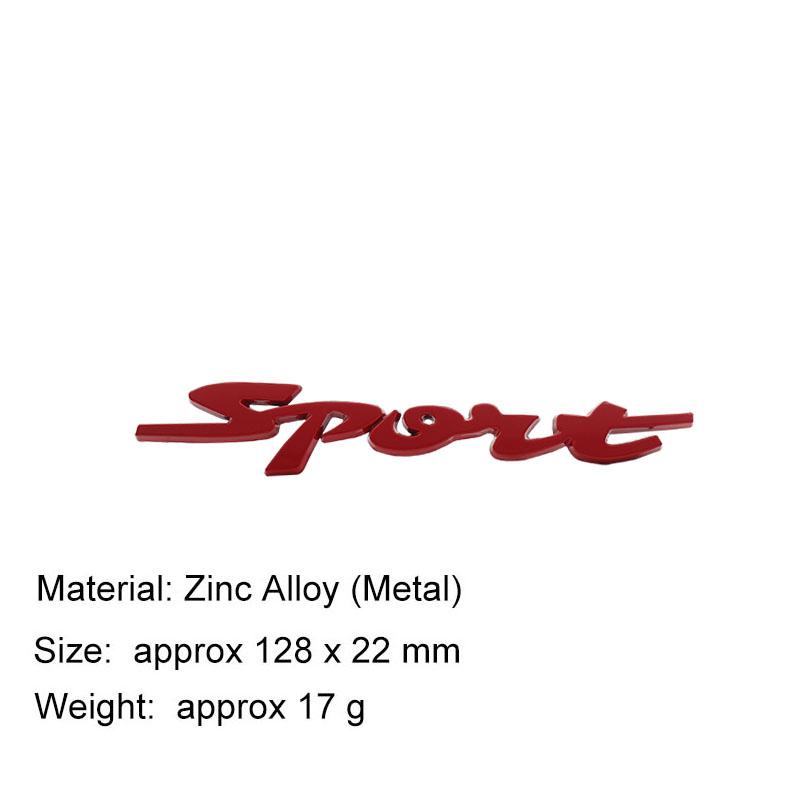 3D SPORT Logo Sticker Tail Bumper Badge Auto Rear Trunk Nameplate Decal Emblem Accessories