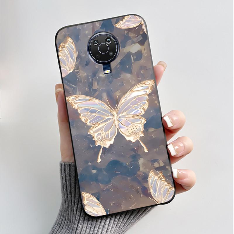 Printed Phone Case For Nokia G10 / Nokia G20 / Nokia 6.3 Fundas Soft Silicone Black Shell Cover Cute Flower Cartoon Casing Coque