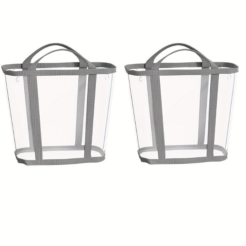 2pcs Collapsible Laundry Basket Organizer Handles Large Capacity Foldable Mesh Clothes Toys Storage Bag Bathroom Laundry Baskets