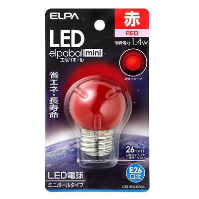 ELPA LED Bulb G40 Type E26 Red LDG1R-G-G254