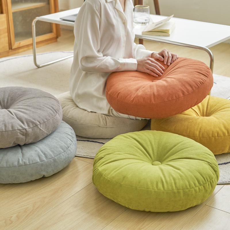 Thickened Chenille Round Tatami Seat Cushion for Living Room & Balcony