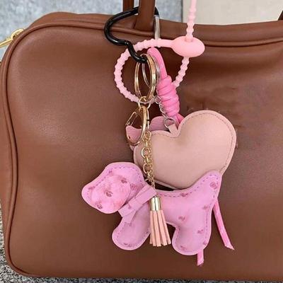Piele PU Puppy Pandantiv Inima Geanta Charms Decoratiuni Creative Iarna Roz Cadouri Pentru Femei Genti Accesorii