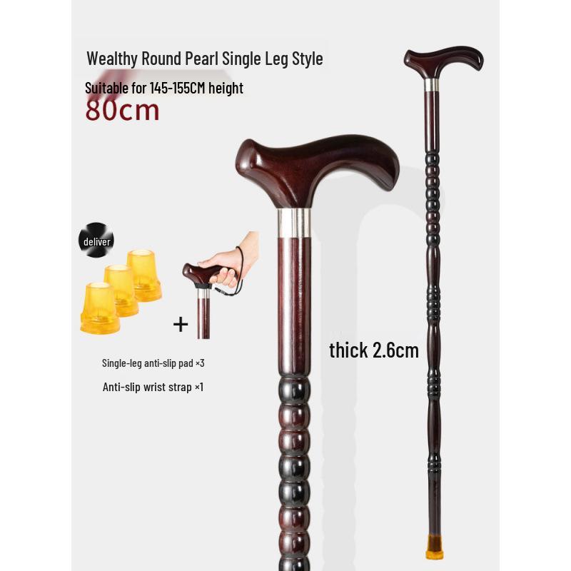 Älterer Drachenkopf Vierbeiniger Holzspazierstock, Rutschfeste & Leichte Krücke