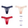 TERMEZY 3Pcs/Lot Women Lingerie G String Lace Underwear Femal Sexy T-back Thong Sheer Panties Japan Style Transparent Knickers