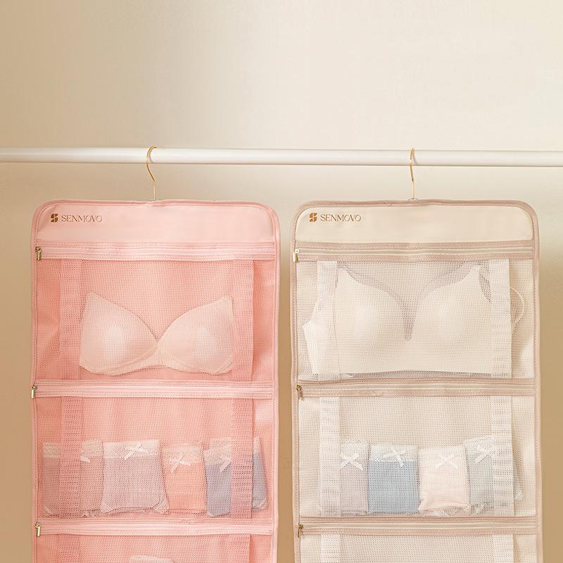 Hanging Clothes Organizer Bag - Multi-Pocket Underwear & Socks Storage For Home/Dormitory Wardrobe - Durable Space-Saving Design