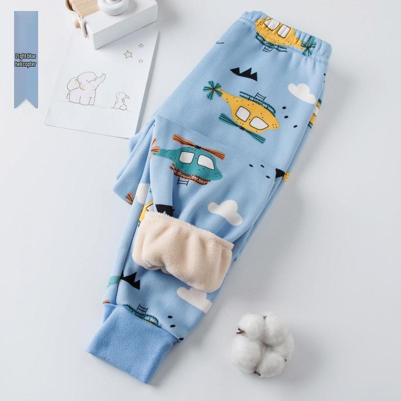Kids' Fleece-Lined Winter Pants - Warm Base Layer for Boys & Girls with Ankle Cuffs