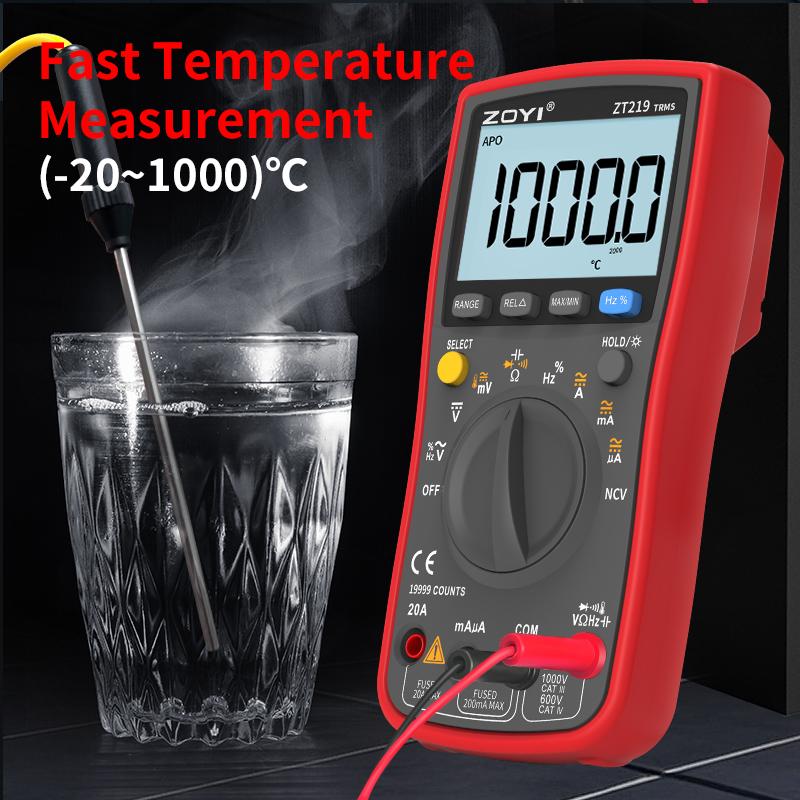 ZOYI Digitalmultimeter ZT-219, Allzweck-4,5-stellige True-RMS-Hochpräzisionsmultimeter mit Überlastschutz über den gesamten Messbereich.