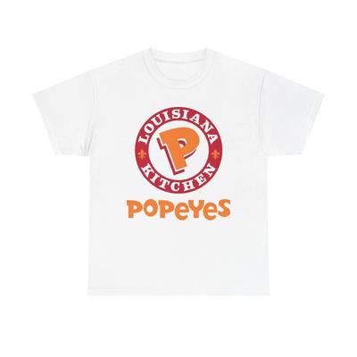 Popeyes Fried Chicken Graphic T Shirt Funny Retro Unisex Heavy Cotton Tee