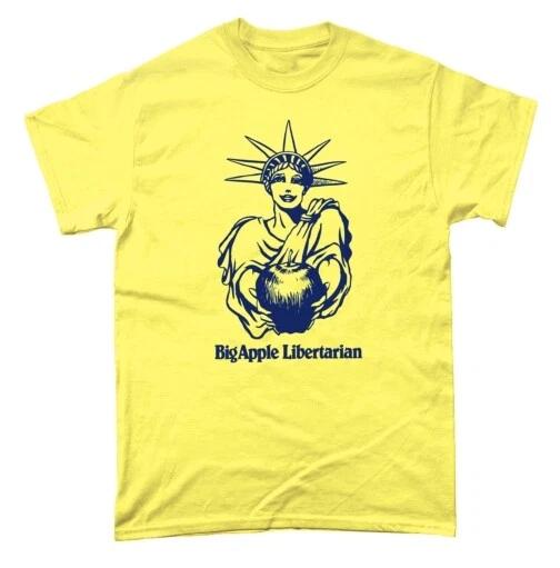 Либертарианская футболка Big Apple 1073 Нью-Йорк 1980-е Флаг Гадсдена Анкап Манхэттен 2XL