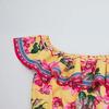 2026 Summer Bohemian Gorgeous Flower Long Dress Women's Ruffes Slash Neck Floral Print Belt A-Line Holiday Famale Beach Clothes