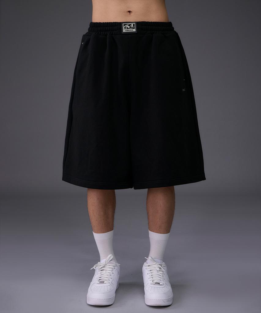 Mihag Metal Plate Bermuda Shorts (Black)