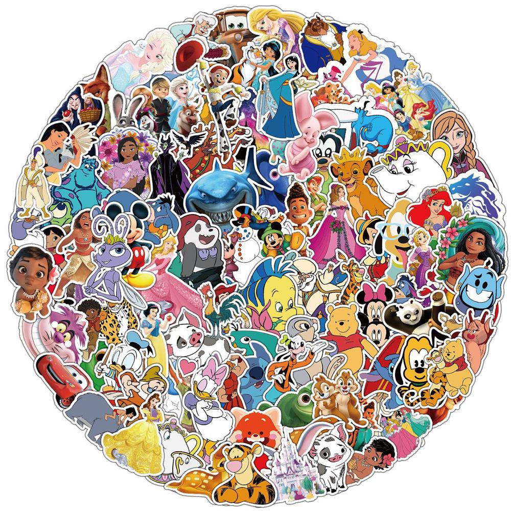 10 30 50 100Pcs Disney Mix Cute Cartoon Mickey Mouse Stitch Stickers Aesthetic Laptop Skateboard Phone Car Anime Sticker Kid Toy